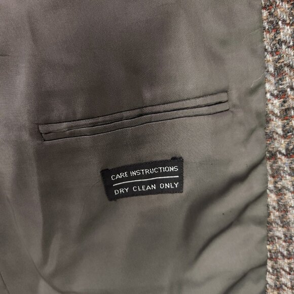 Conte Di Roma 100% Pure Virgen Wool Mens 46L Coat Italy Vintage Tweed Blazer - Picture 13 of 15